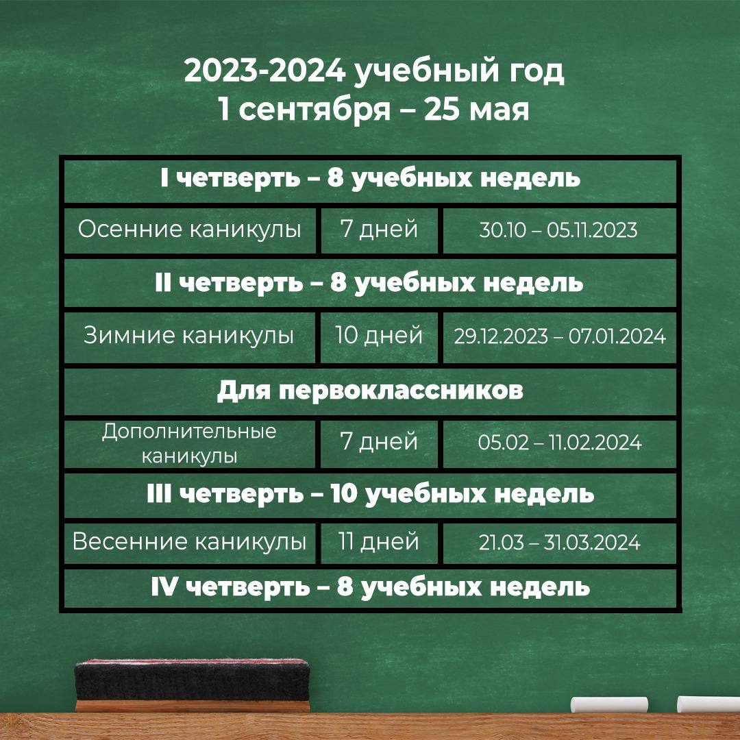 Объявлены даты школьных каникул в 2023-2024 учебном году